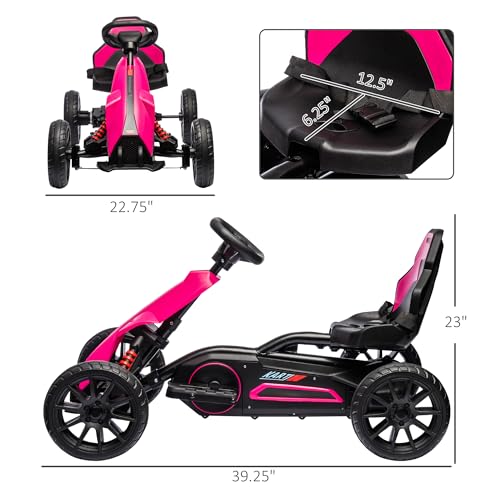 12V Electric Go Kart for Kids, Outdoor Ride-On Toy with Adjustable Speed A571780