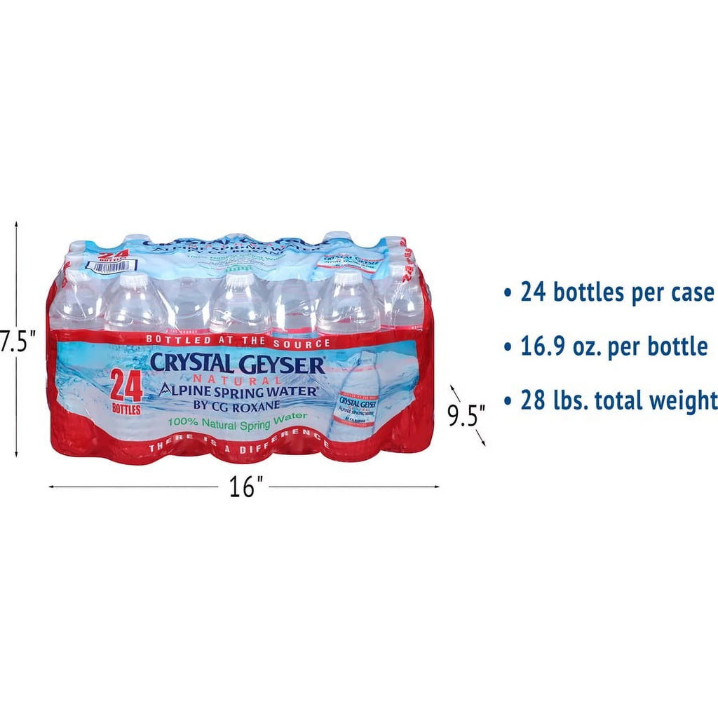 Natural Alpine Spring Water, 16.9 oz Bottle, 24 Pack X458
