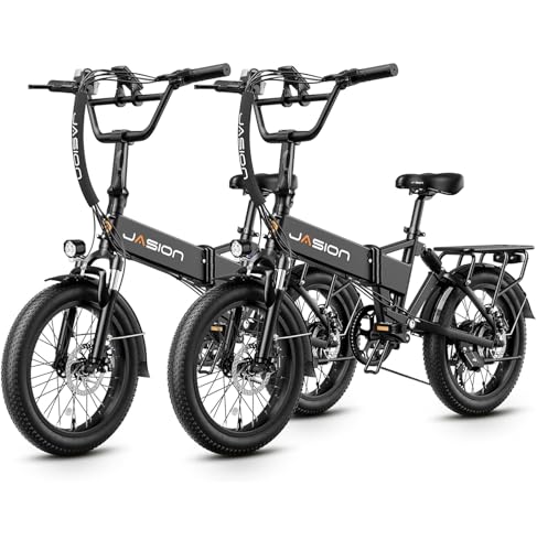 Jasion EB7 2.0/ST Electric Bike for Adults, 1200W Peak Motor 28MPH Max Speed Folding Ebike, 48V 10AH Removable Battery, 20" Fat Tire with Dual Suspension, 7-Speed Electric Bicycles, UL Certifiled