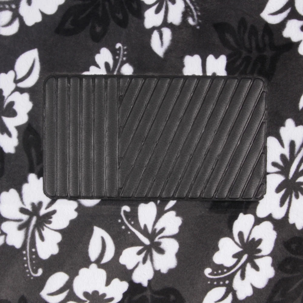 Hawaiian Hibiscus Car Floor Mats for Car Truck SUV - 4 Piece Set, Black & White F640