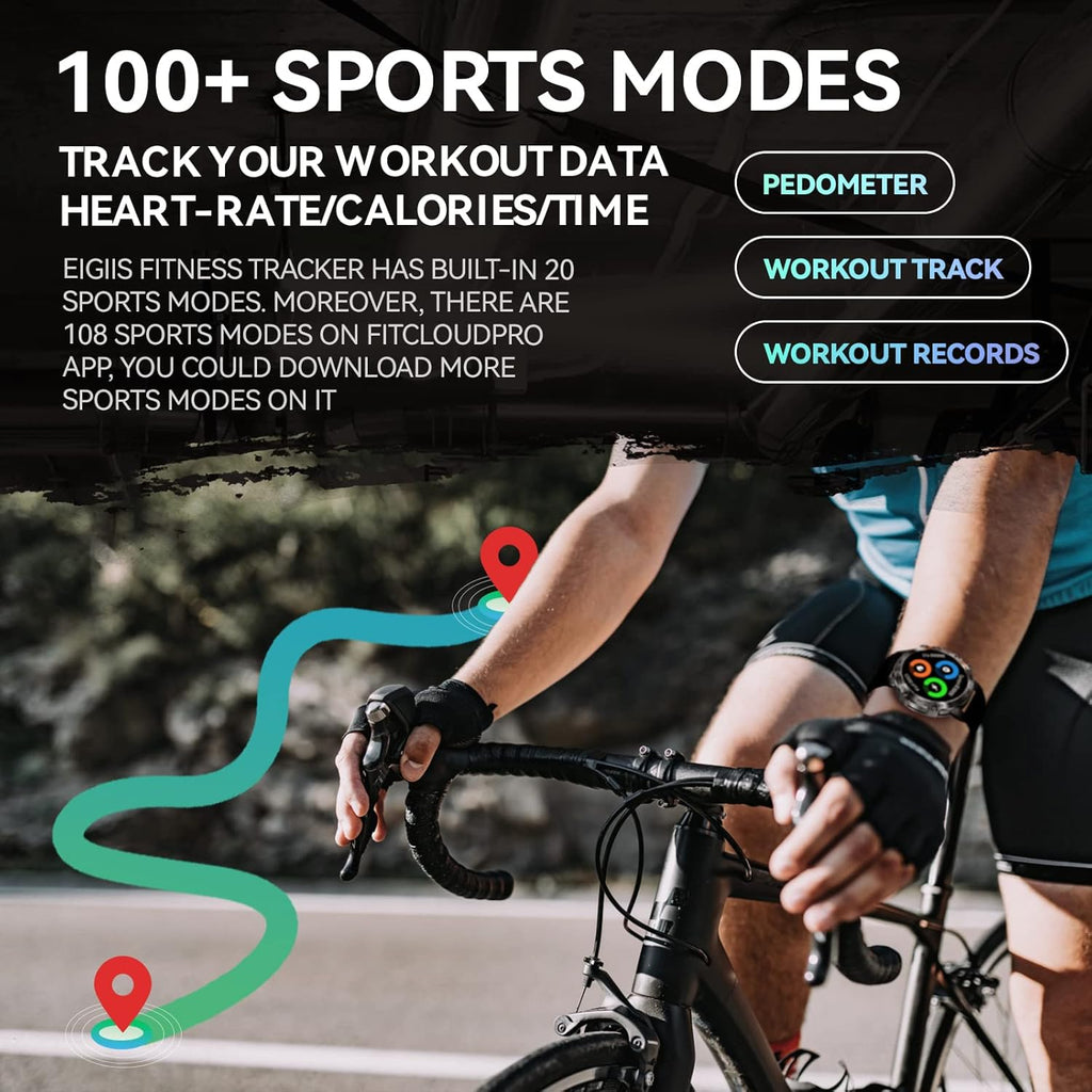 Military Smart Watch with HD Screen Heart Rate Monitor Fitness Tracker, Black T311