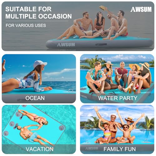 Inflatable Floating Dock Platform for Pool Beach Ocean Y75577