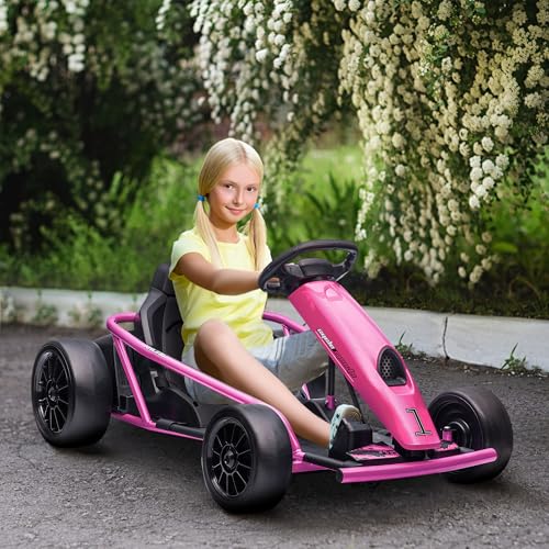 Electric Go Kart Ride On Toy for Kids 8-12, White B8407