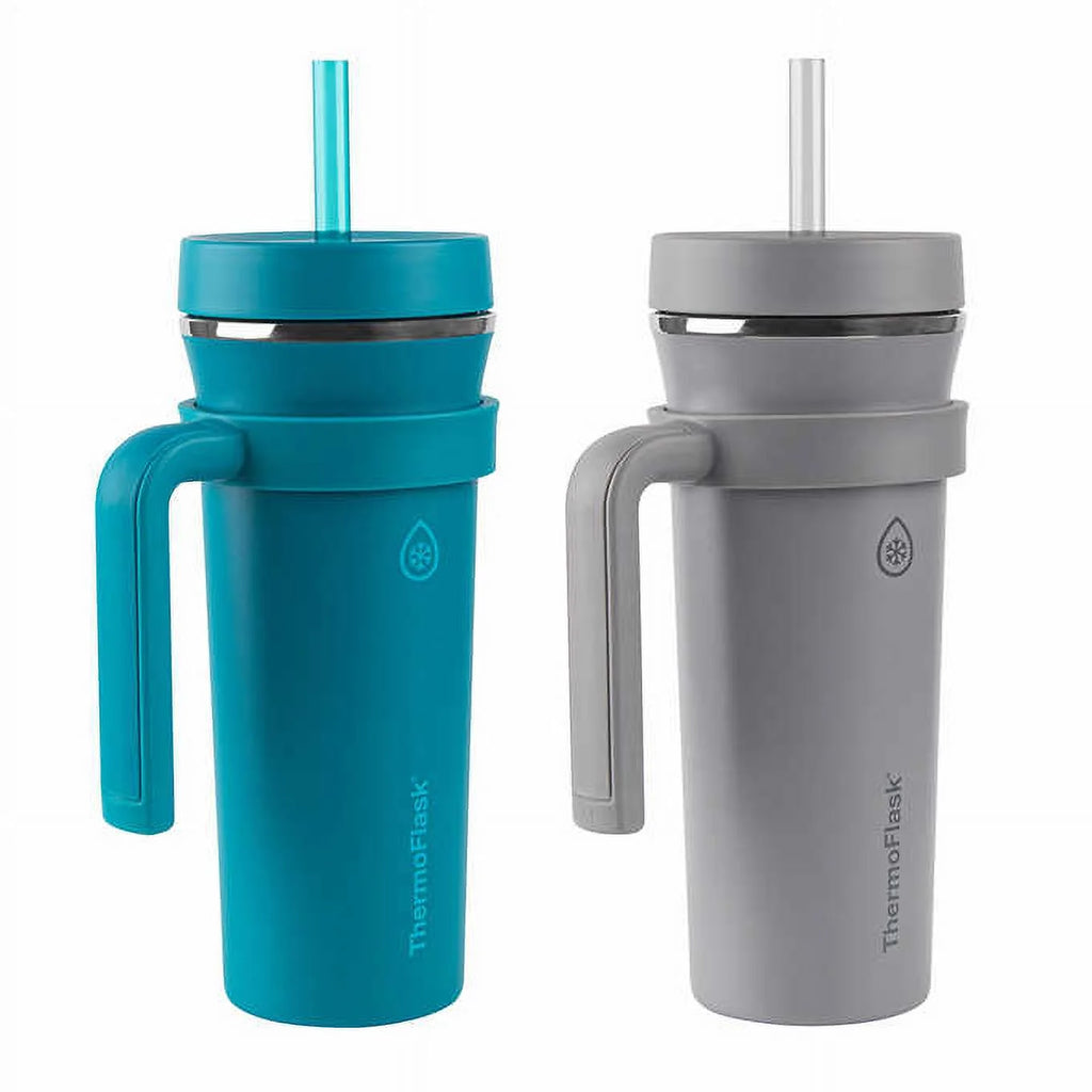 32oz Insulated Straw Tumbler with Handles, 2-Pack A84406