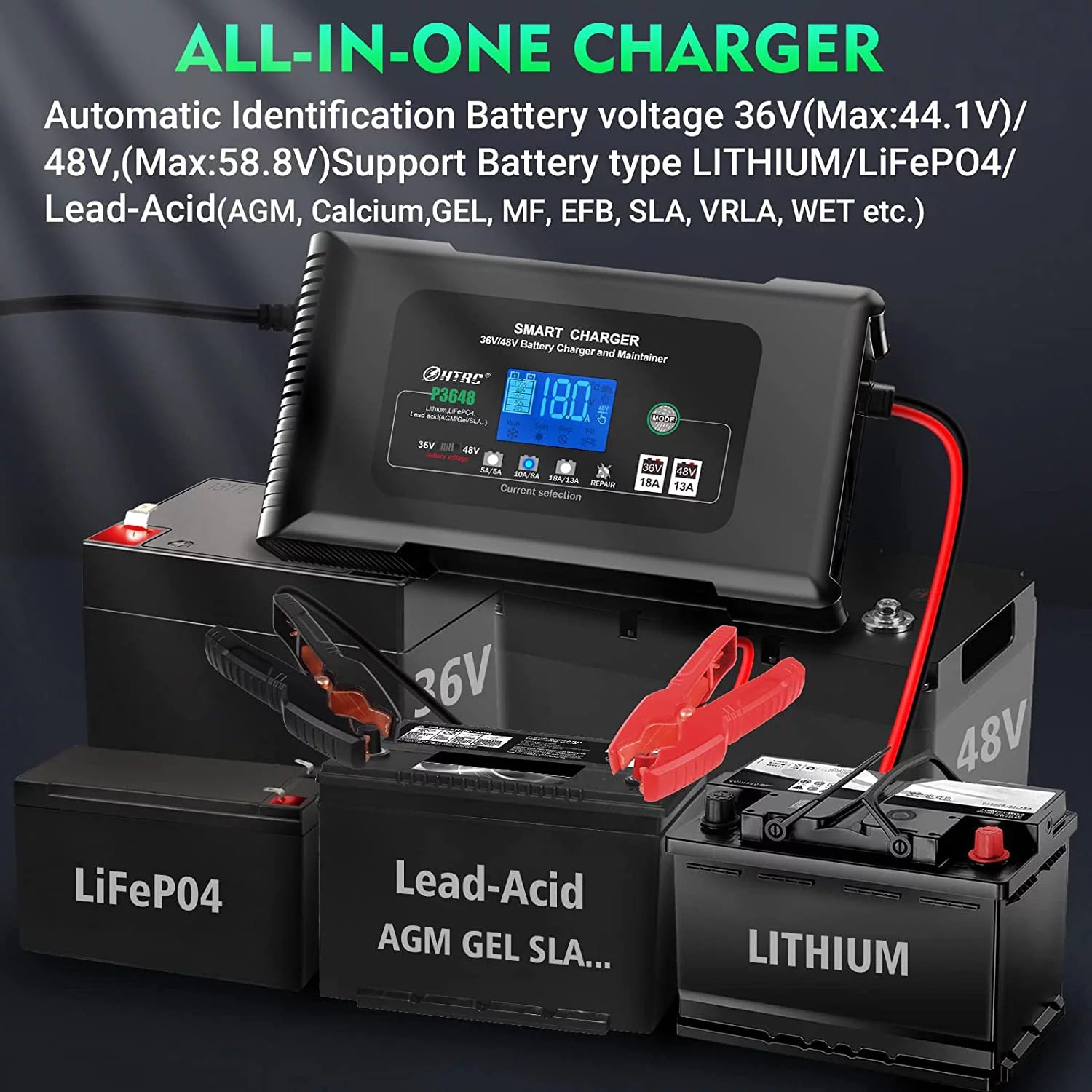 36V/48V 18-Amp Golf Cart Battery Charger B254