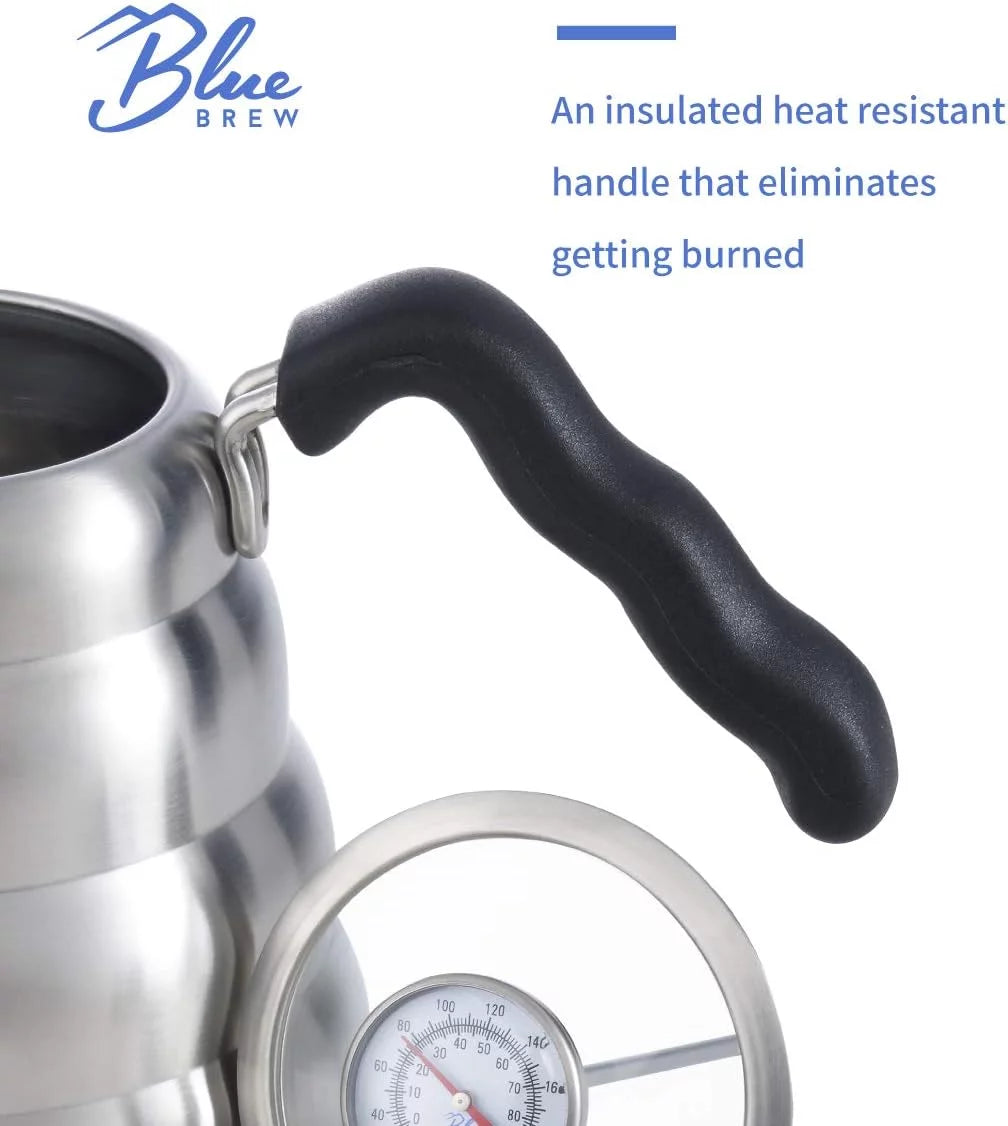Gooseneck Kettle with Thermometer, 40 oz Stainless Steel for Coffee and Tea S393