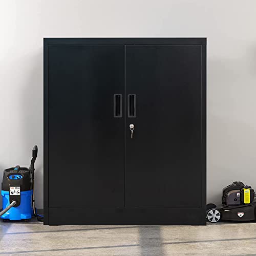 Locking Metal Storage Cabinet with Shelves and Doors L888