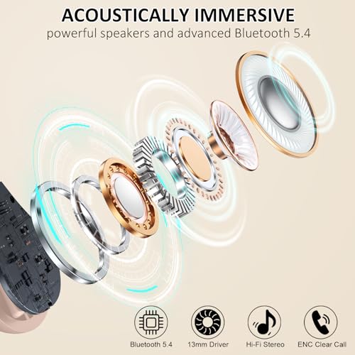 Wireless Earbuds Bluetooth 5.4 with Noise Cancelling Mic, IP7 Waterproof for Running Z469