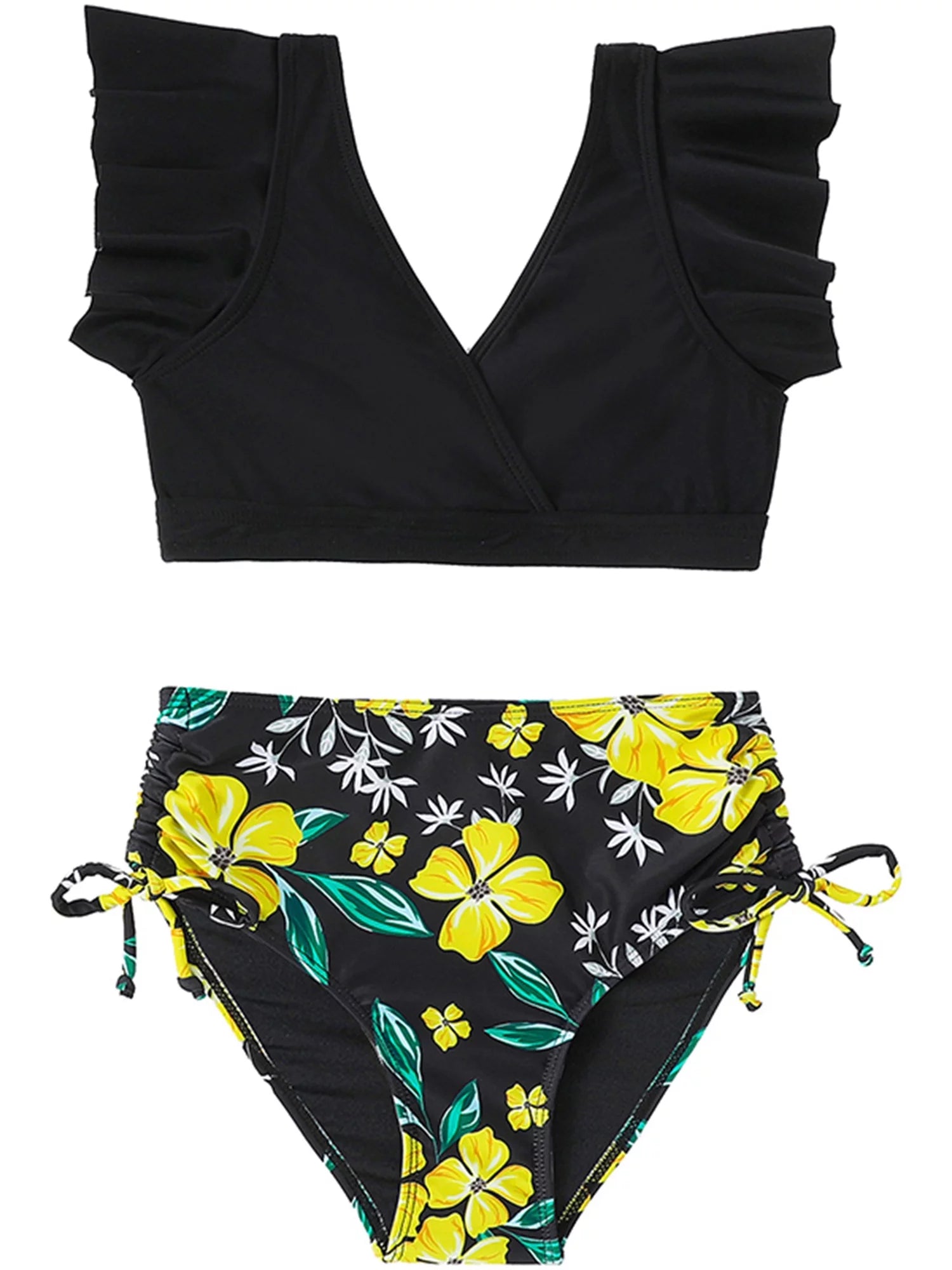 Mommy and Me Swimsuits 2 Piece Bikini Set Print Sleeve Tops and Briefs F443
