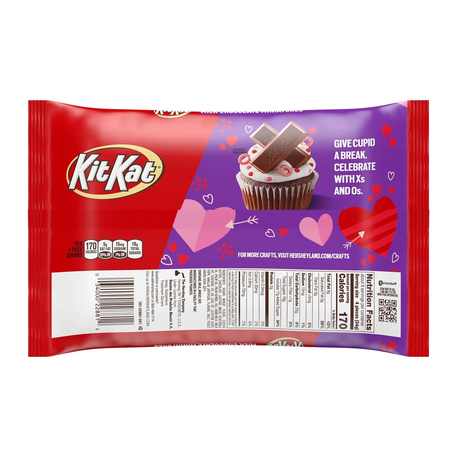 Milk Chocolate Wafer Valentine's Day Candy Bag W8523