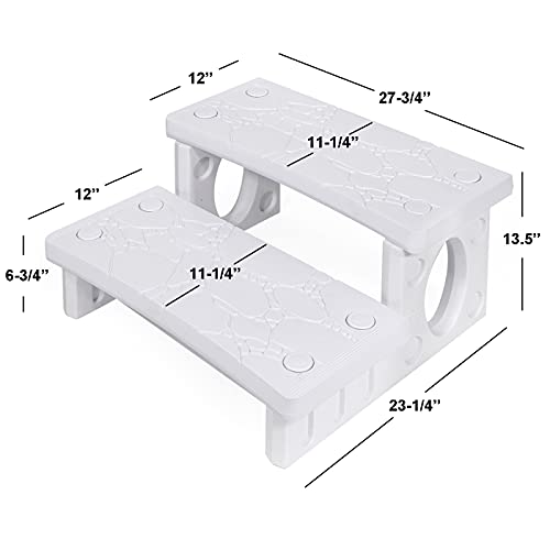 2-Step Spa Hot Tub Pool RV Deck Steps, Lightweight Sided Step G8697