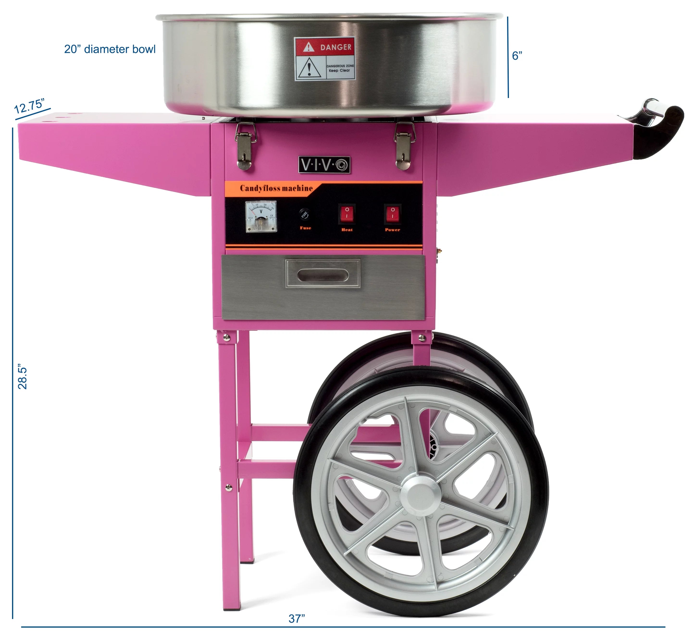 Cotton Candy Machine with Pink Cart Stand I59495