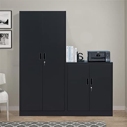 Locking Metal Storage Cabinet with Shelves and Doors L888