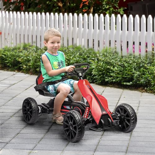 12V Electric Go Kart for Kids, Outdoor Ride-On Toy with Adjustable Speed A571780