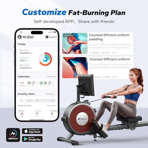 Magnetic Rowing Machine for Home, 16 Levels, Quiet Resistance, 350lbs Capacity D864861