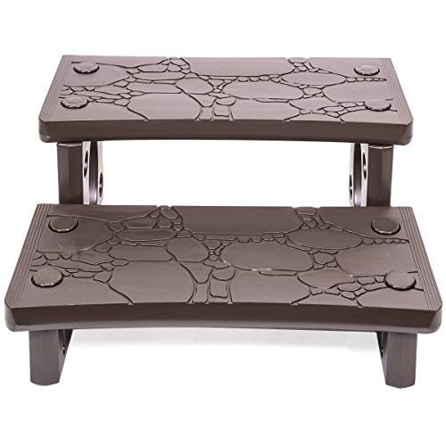 2-Step Spa Hot Tub Pool RV Deck Steps, Lightweight Sided Step G8697