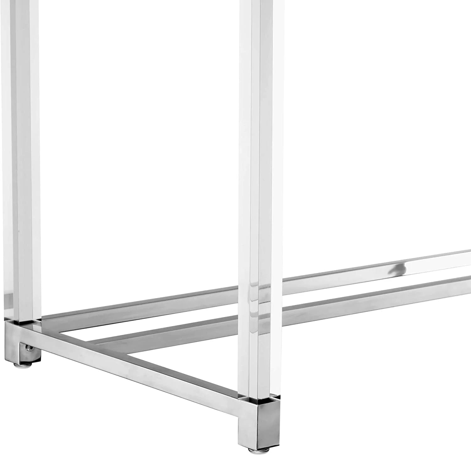 High Gloss 2 Drawers Writing Desk with Acrylic Legs and Chrome Base D431916