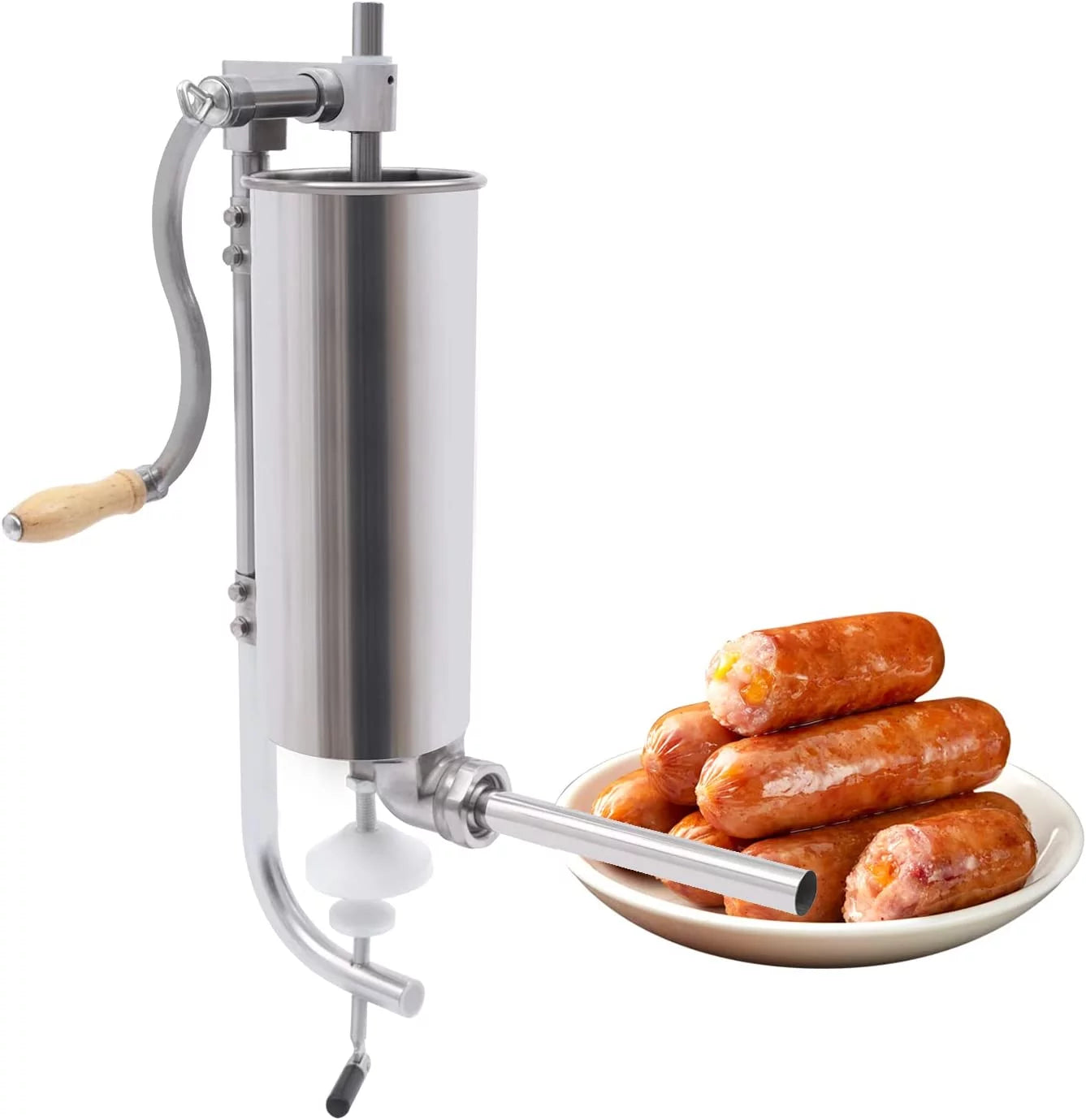 Portable 7lb 3L Manual Sausage Stuffer, 2 Speed Vertical Stainless Steel G2475