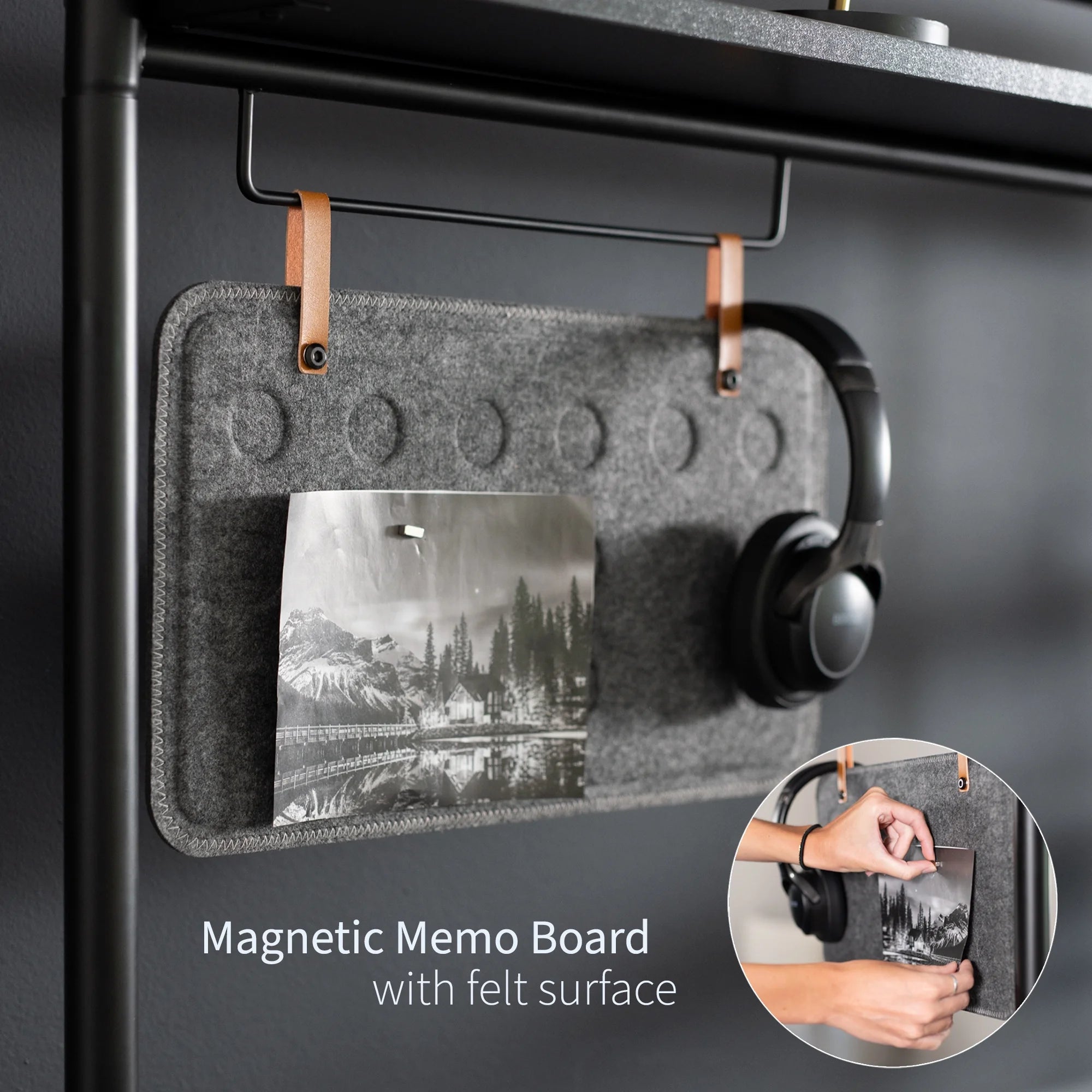 Clamp-on Desktop Shelving System with Magnetic Memo Board L15272