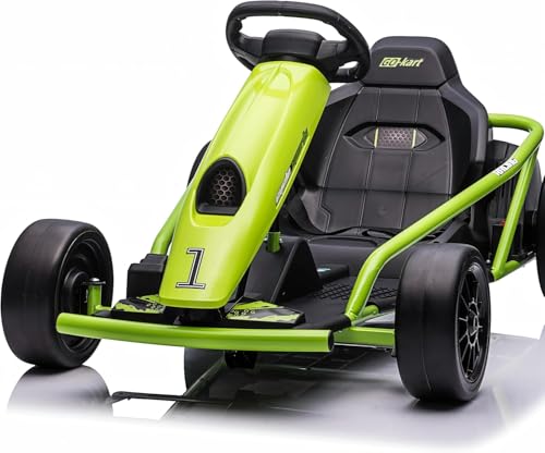 Electric Drift Kart for Kids, 24V Ride On Toy with 2×300W Motors H567371