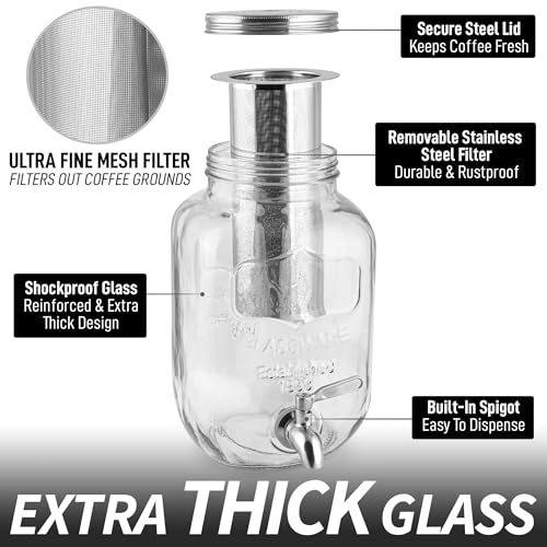 1 Gallon Cold Brew Coffee Maker with Stainless Steel Infuser R33551