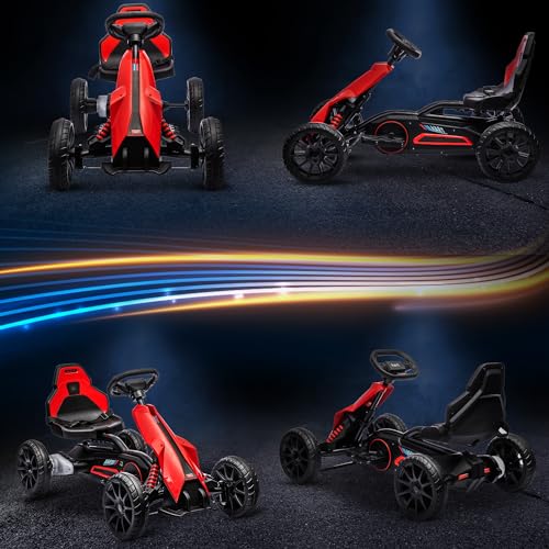 12V Electric Go Kart for Kids, Outdoor Ride-On Toy with Adjustable Speed A571780