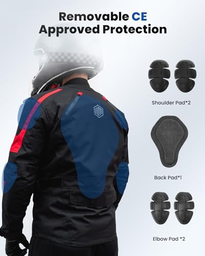 Motorcycle Jacket Adventure Riding Armored Airflow Waterproof I32416