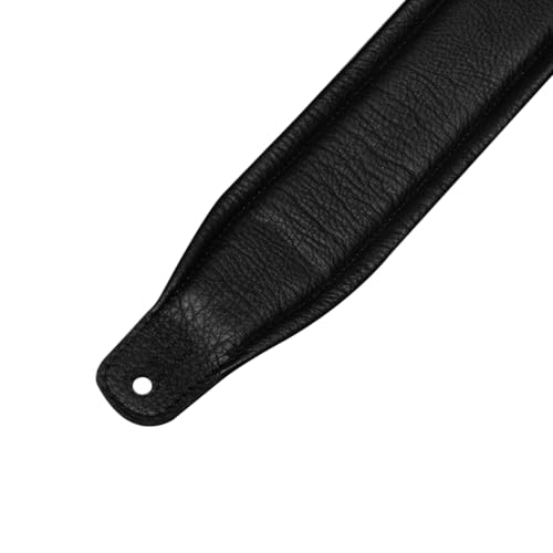 3" Wide Leather Guitar Strap with Foam Padding, Black L93354
