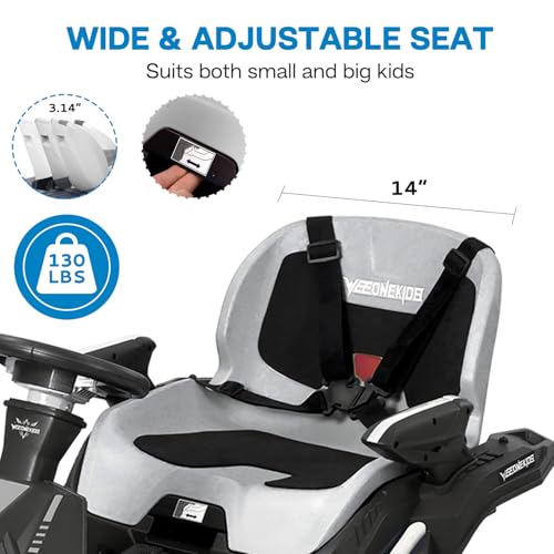 24V Ride on Toy for Big Kids with 4 Motors, Bluetooth Speaker, Adjustable Seat J34962