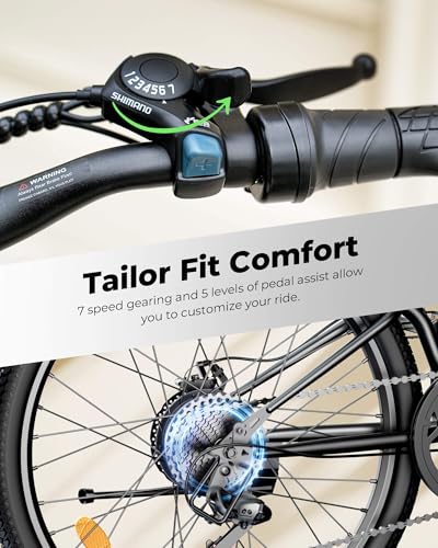 Folding Electric Bike for Adults 500W with Full Suspension, 7-Speed, 26" D95919