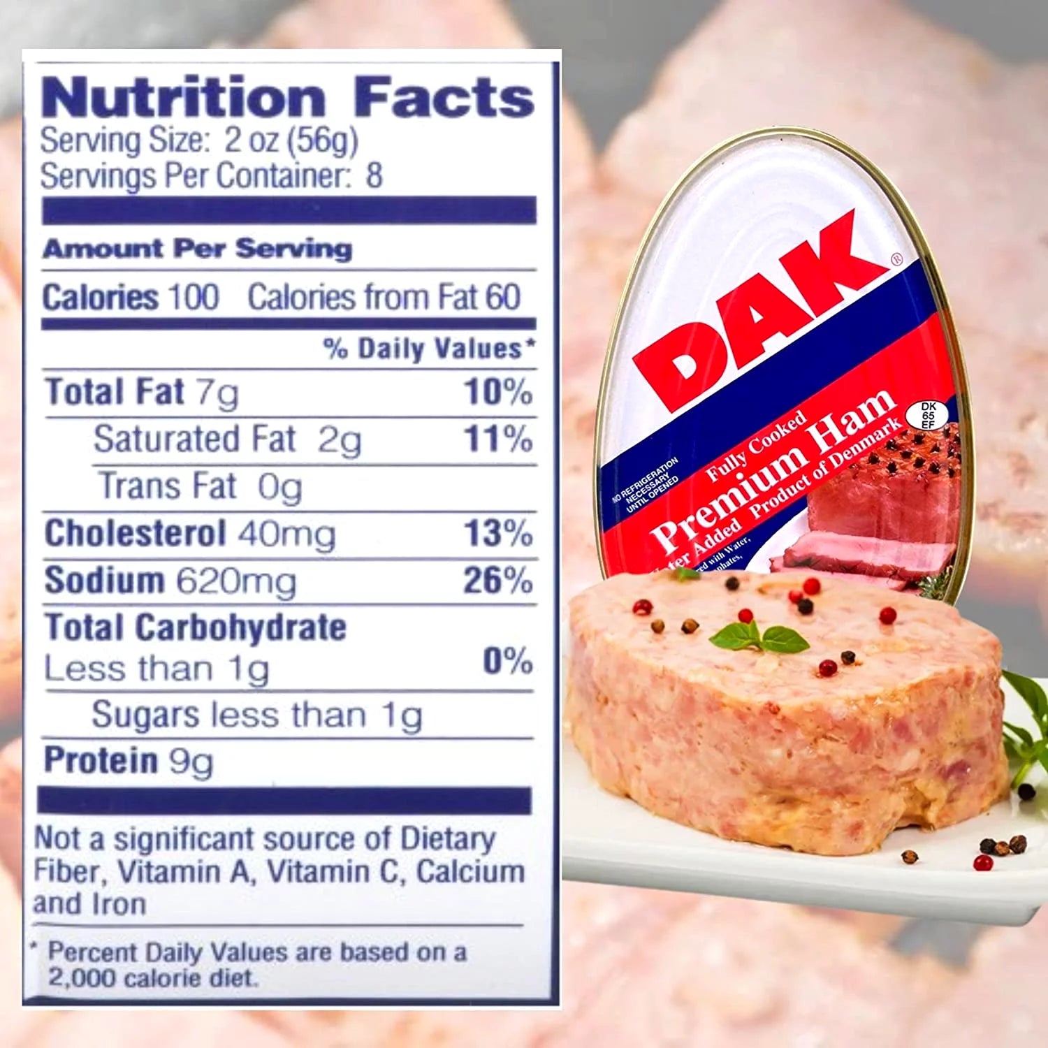 Canned Ham 16oz Fully Cooked Ready to Eat, Pack of 2 Q8857