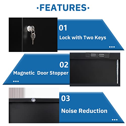 Locking Metal Storage Cabinet with Shelves and Doors L888