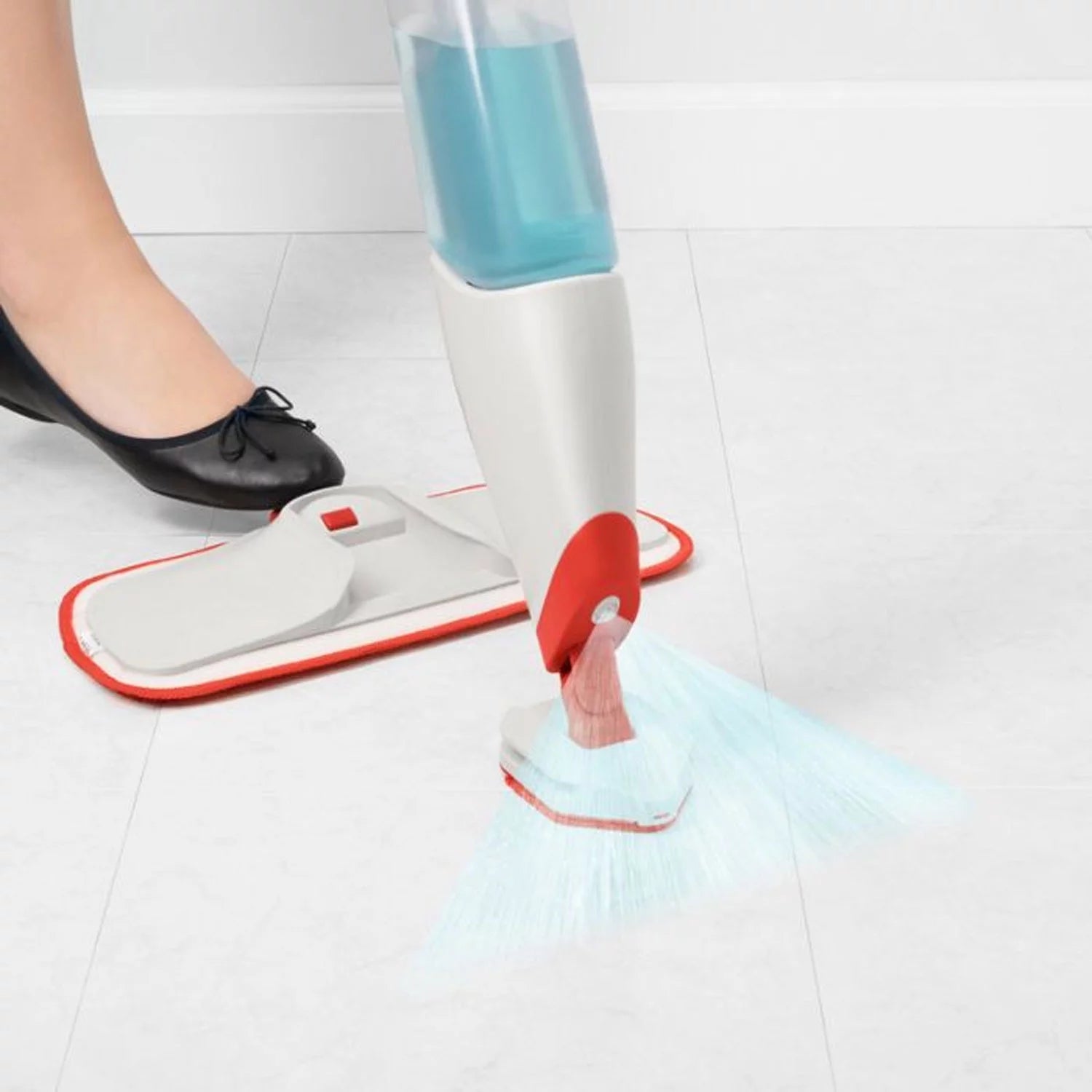 Refillable Wet Floor Spray Mop with Slide Out Scrubber P9063
