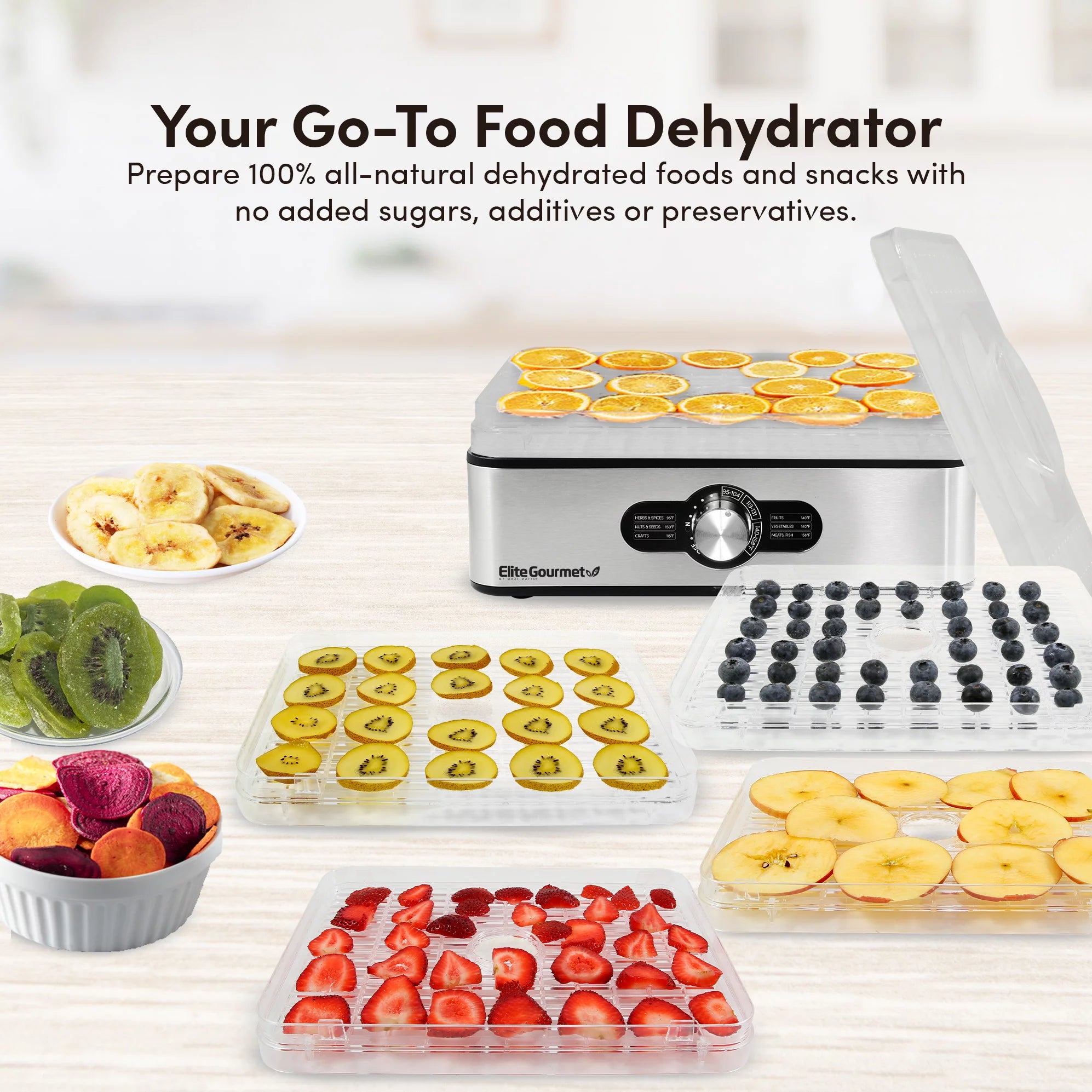 Food Dehydrator with 5 Stainless Steel Trays Q192909