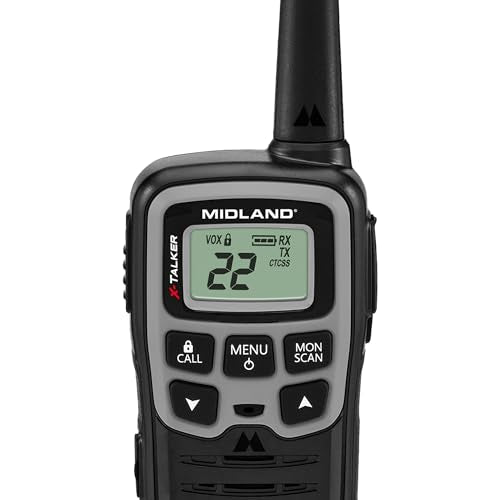 Spotting and Recovery Walkie-Talkie Long Range FRS Two Way Radio for Kids Caravanning with NOAA Weather Alert, 38 Privacy Codes, Black Orange 2 Pack L626895