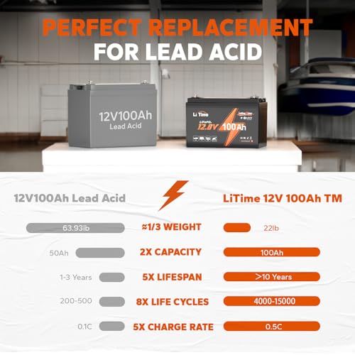 12V 100Ah LiFePO4 Battery Group 31 with Built-in 100A BMS N133