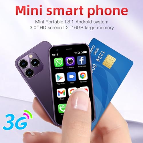 Mini Smartphone 3.0 Inch WiFi GPS Quad Core Android 8.1 Dual Sim HD Camera 2GB RAM 16GB ROM N523