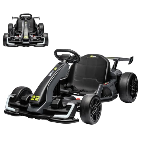 24V Electric Drift Go Kart for Kids, Adjustable Seat, 8mph C10094