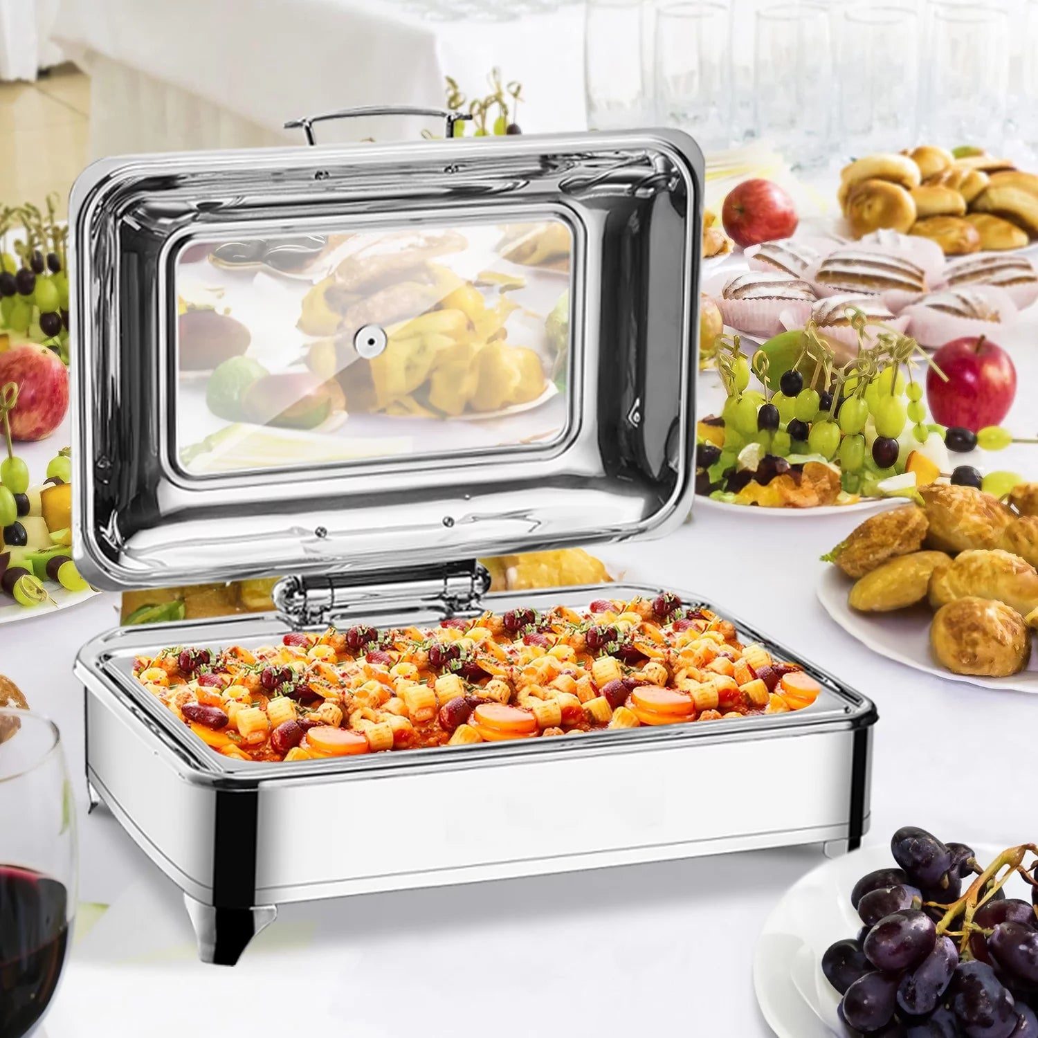 Electric Buffet Server Food Warmer with Glass Window L560068