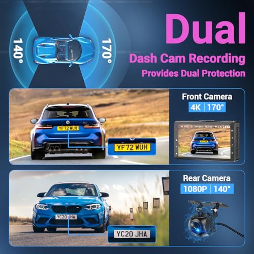 Dash Cam 1080P FHD with 32GB Card, Night Vision, 170° Wide Angle S2225