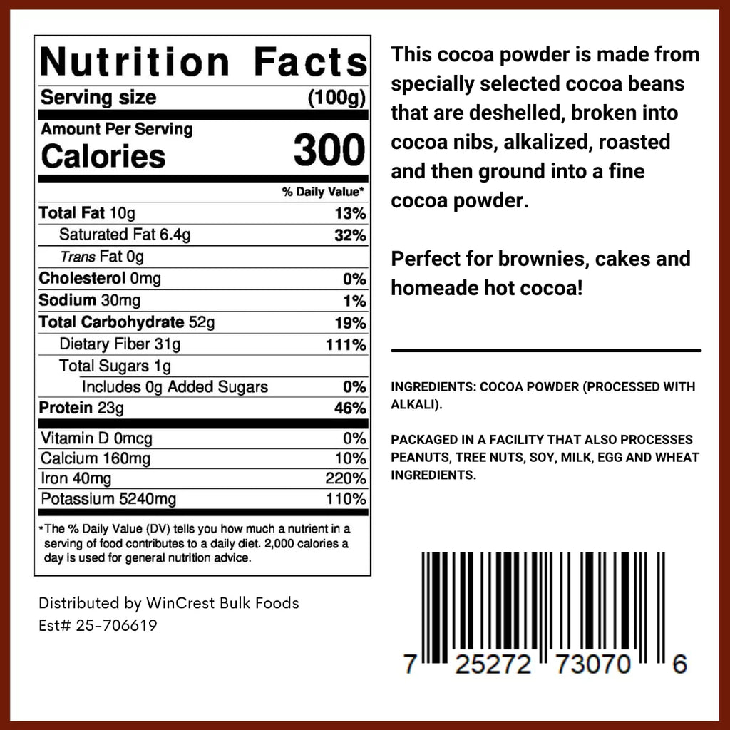 Dutch Processed Cocoa Powder, 2 Lb L483
