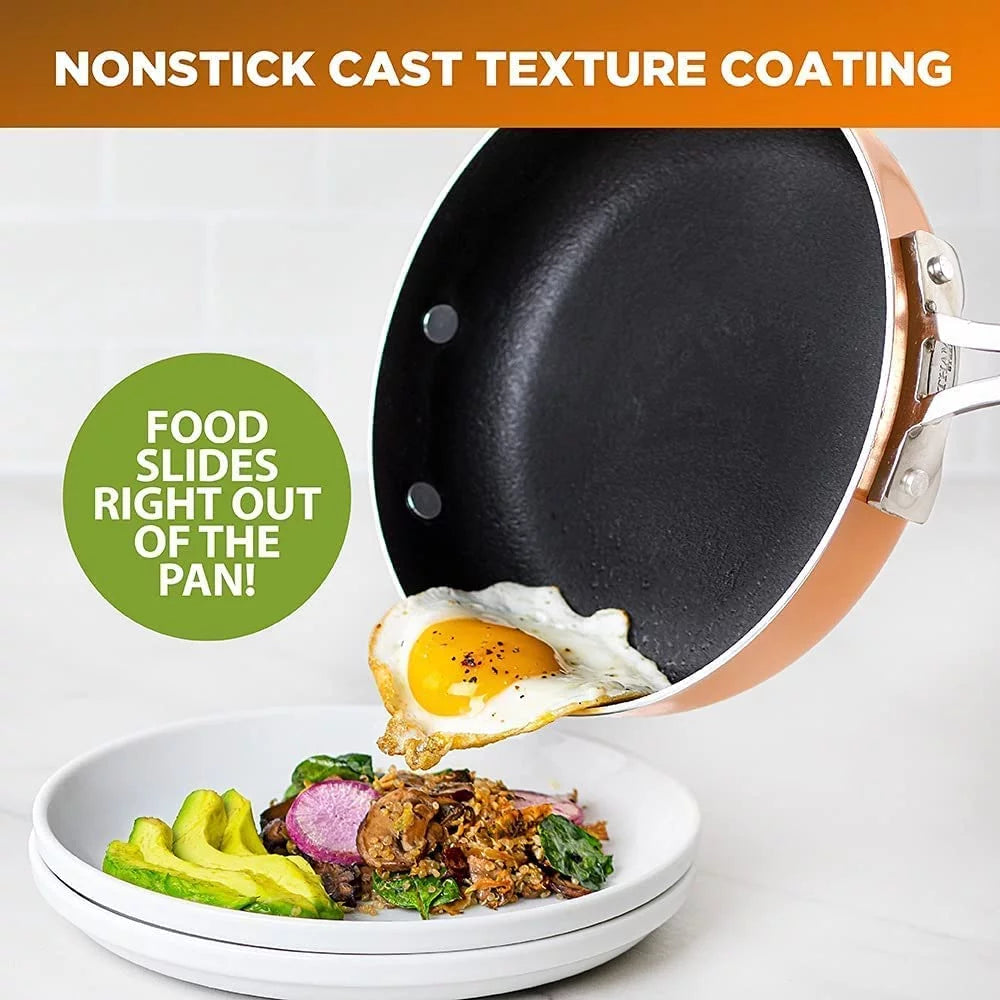 Stackable Pots and Pans 10 Piece Cookware Set with Nonstick Ceramic Coating Y8663