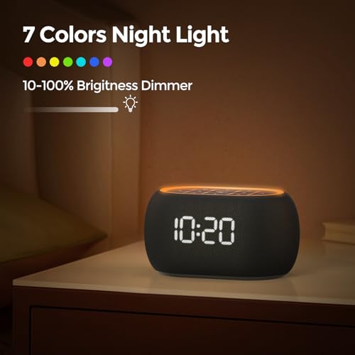 White Noise Sound Machine Alarm Clock with Bluetooth Speaker Q9962