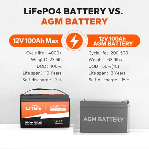 12V 100Ah LiFePO4 Battery Group 31 with Built-in 100A BMS N133