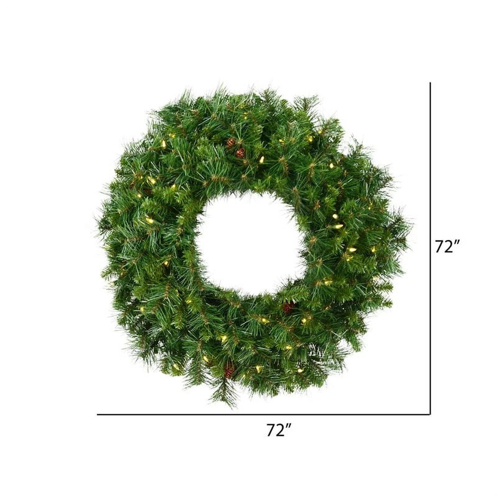 72" Pine Wreath with 400 Warm White LED Lights A569744