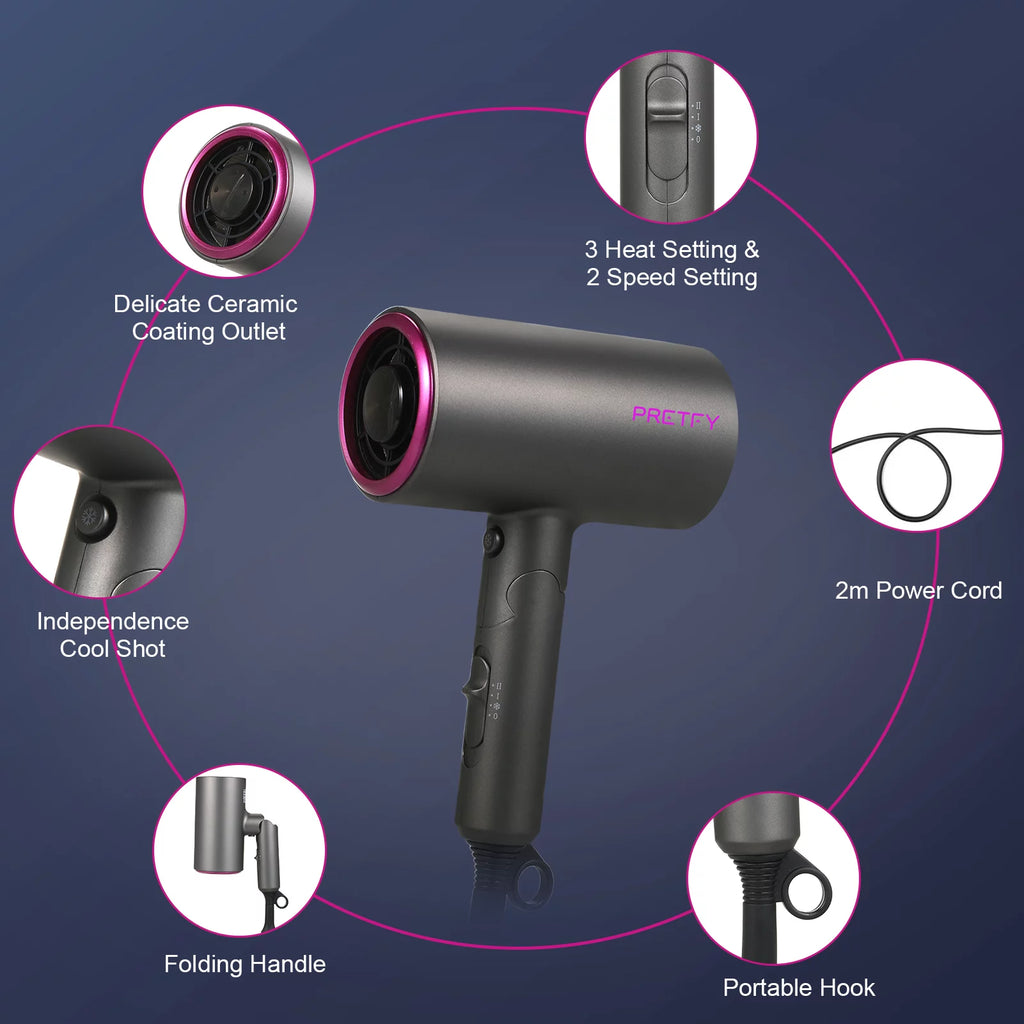 Ionic Hair Dryer 1800W with Hot and Cool Wind J16511