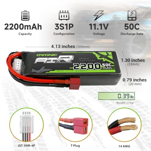 3S 2200mAh 11.1V Lipo Battery with T Connector for RC Aircraft M820