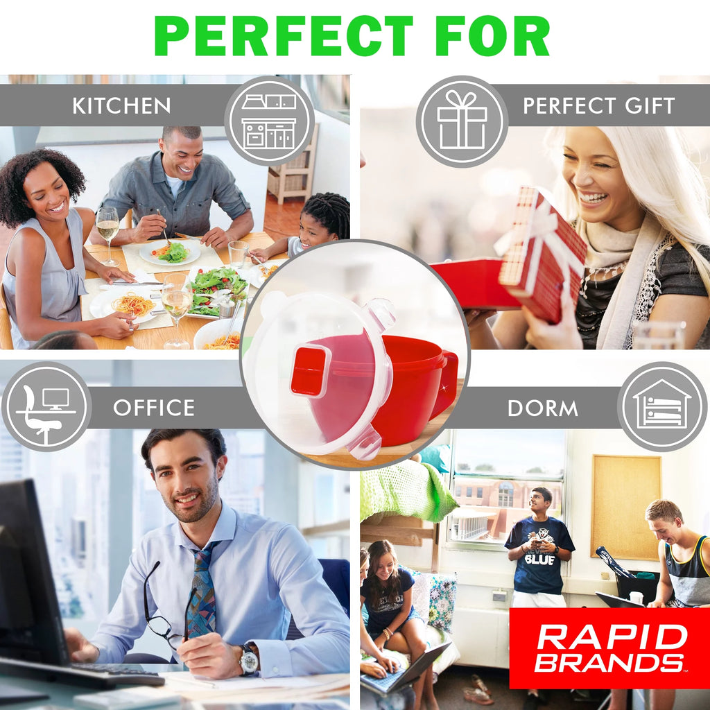 Noodle & Soup Bowl, Microwaveable, BPA-Free, Red Z101418