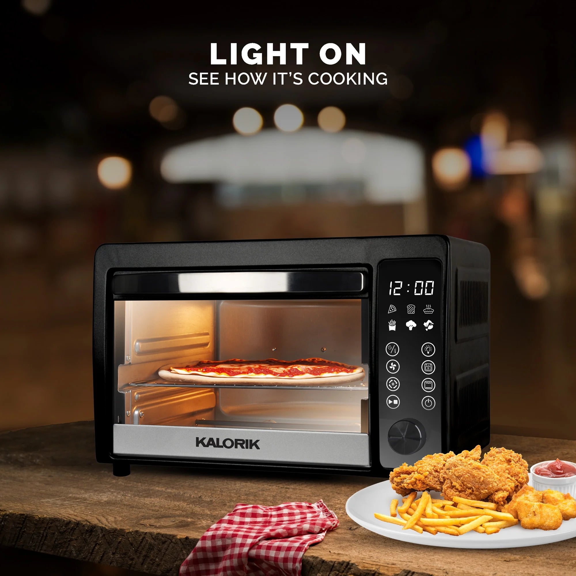 22-Quart Digital Touchscreen Air Fryer Toaster Oven, Black W14494