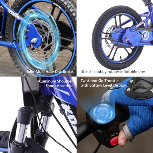 Electric Dirt Bike for Kids Aged 3-6, 170W Motor, 24V Battery, 12IN Tires M30914